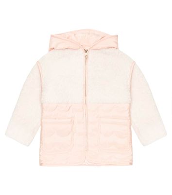 Chloé Kids Faux shearling-paneled puffer jacket
