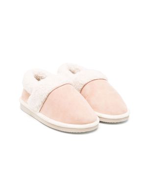 Chloé Kids faux-shearling slippers - Pink