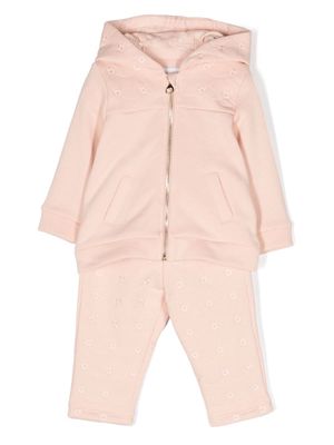 Chloé Kids floral-embroidered cotton tracksuit set - White