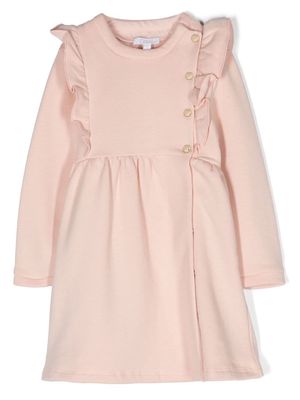 Chloé Kids frilled-trim long-sleeved dress - Pink
