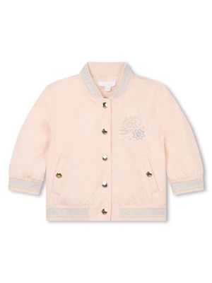 Chloé Kids glitter-detail bomber jacket - Pink