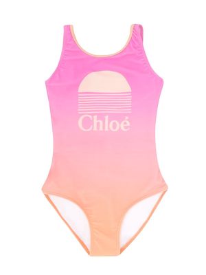 Chloé Kids gradient one-piece swimsuit - Pink
