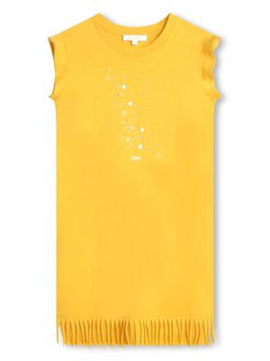 Chloé Kids graphic-print organic cotton dress - Yellow