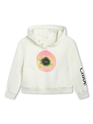 Chloé Kids graphic-print organic cotton hoodie - White