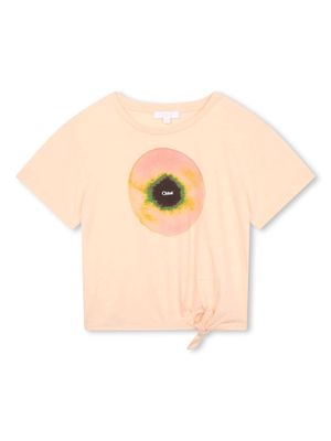 Chloé Kids graphic-print organic cotton T-shirt - Pink
