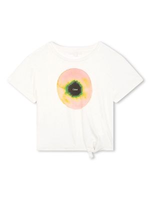 Chloé Kids graphic-print organic cotton T-shirt - White