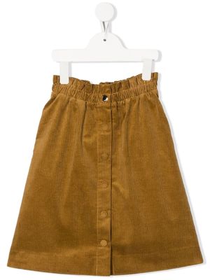Chloé Kids high-waisted corduroy skirt - Yellow