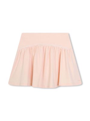 Chloé Kids ladder-stitch cotton skirt - Pink