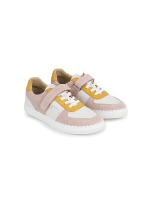 Chloé Kids Lauren panelled sneakers - Neutrals