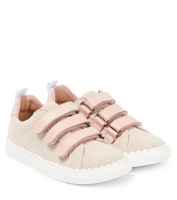 Chloé Kids Leather-trimmed sneakers