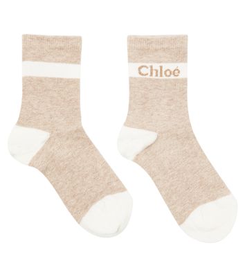 Chloé Kids Logo cotton-blend socks