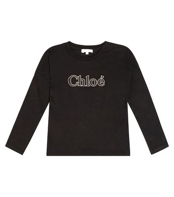 Chloé Kids Logo cotton jersey top