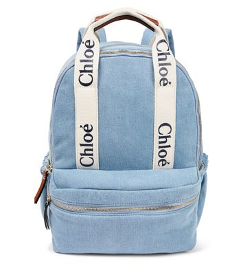 Chloé Kids Logo denim backpack