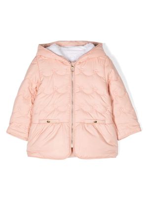 Chloé Kids logo-embroidered hooded jacket - Pink