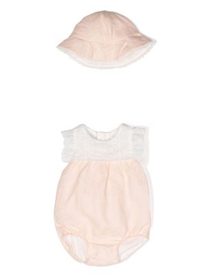 Chloé Kids logo-embroidered linen dress set - Neutrals