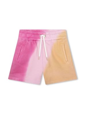 Chloé Kids logo-embroidered organic cotton shorts - Pink yellow