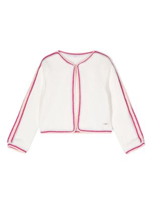 Chloé Kids logo-lettering cotton cardigan - Neutrals