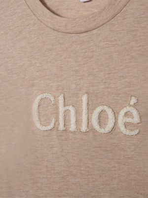 Chloé Kids logo long-sleeve T-shirt - Neutrals