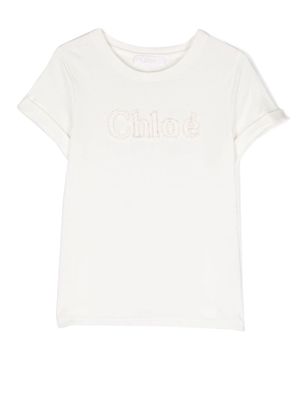 Chloé Kids logo-print short-sleeved T-shirt - White