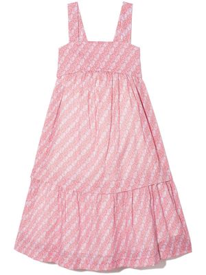 Chloé Kids logo-print tiered maxi dress - Pink