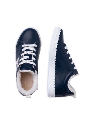 Chloé Kids logo-tape low-top sneakers - Blue