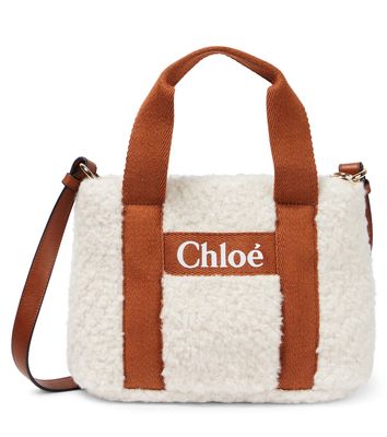 Chloé Kids Logo teddy tote bag
