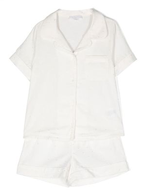 Chloé Kids metallic-spot buttoned pajamas - White