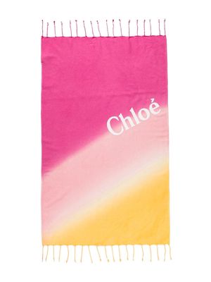 Chloé Kids ombré-effect beach towel - Pink