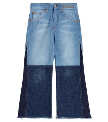 Chloé Kids Paneled wide-leg jeans