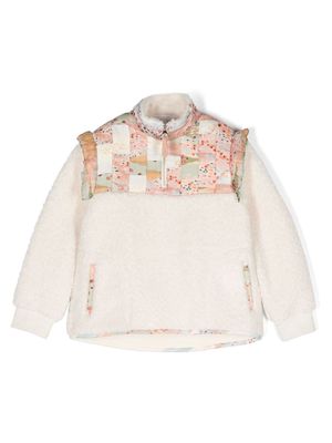 Chloé Kids panelled-design high-neck sweatshirt - Neutrals