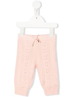 Chloé Kids pointelle-knit trousers - Pink