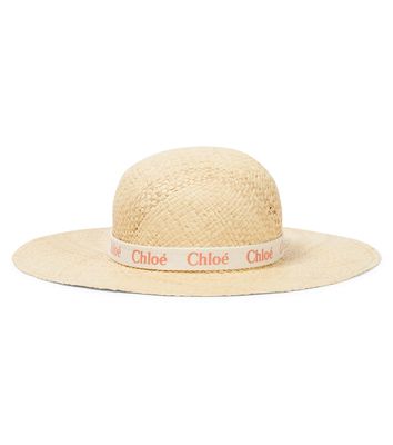 Chloé Kids Raffia-effect sun hat