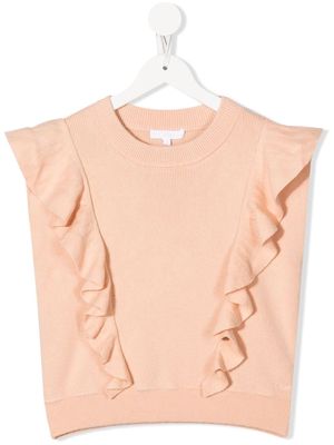 Chloé Kids ruffle-detail knitted pullover - Pink