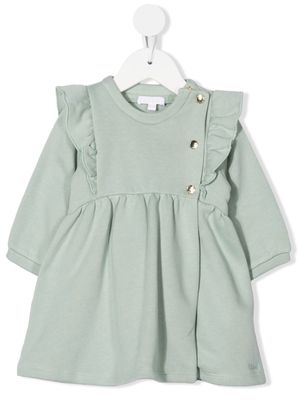 Chloé Kids ruffle-detail organic cotton dress - Green