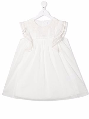 Chloé Kids ruffled cotton midi dress - Neutrals