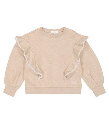 Chloé Kids Ruffled cotton sweatshirt