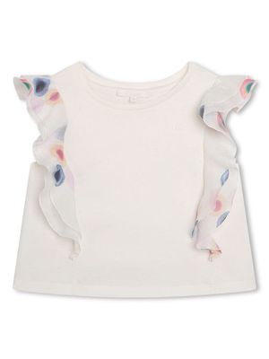 Chloé Kids ruffled organic cotton blouse - White