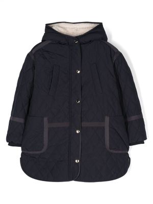 Chloé Kids shearling-lining quilted jacket - Blue