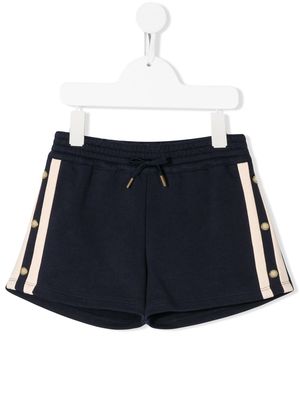 Chloé Kids side stripe track shorts - Blue