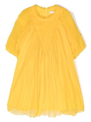 Chloé Kids silk chiffon dress - Yellow