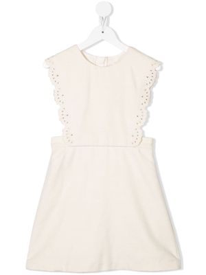 Chloé Kids sleeveless pinafore dress - White