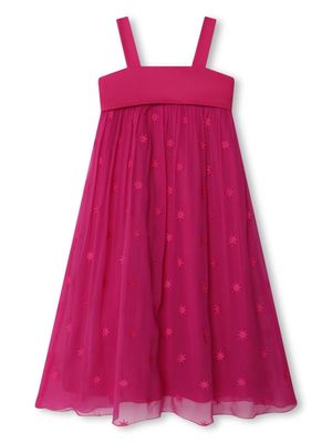 Chloé Kids star-print silk dress - Pink