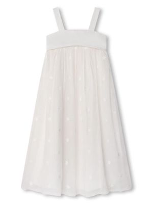 Chloé Kids star-print silk dress - White