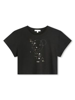 Chloé Kids studded organic cotton T-shirt - Black