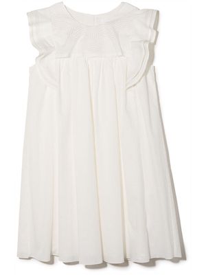 Chloé Kids TEEN ruffled cotton dress - Neutrals