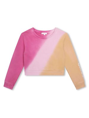 Chloé Kids tie-dye print ombré sweatshirt - Pink yellow