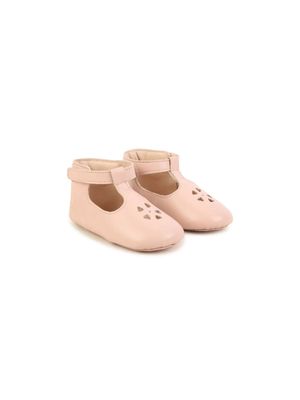 Chloé Kids touch-strap leather slippers - Pink