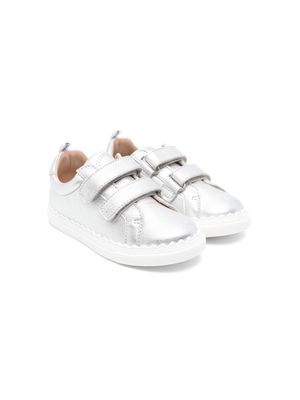 Chloé Kids touch-strap leather sneakers - Grey