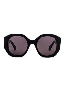 Chloe Logo Round Sunglasses in Black.