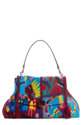 Chloé Medium Penelope Flap Embroidered Suede Shoulder Bag in Multicolor 1 9Ca